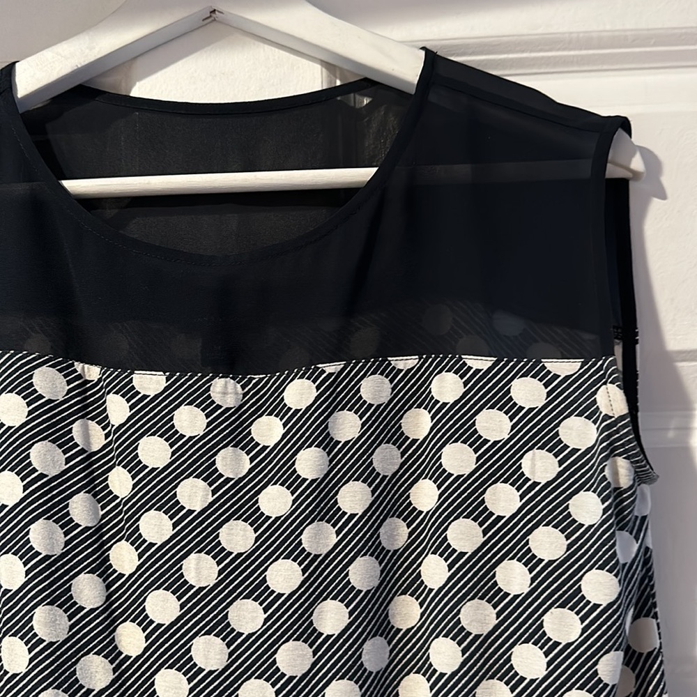 Ann Taylor Polka Dot Peplum Blouse - Picture 2 of 8